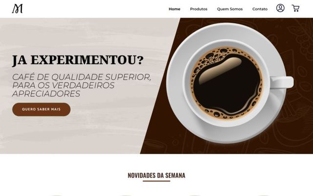 Captura da página inicial de Café Markanti