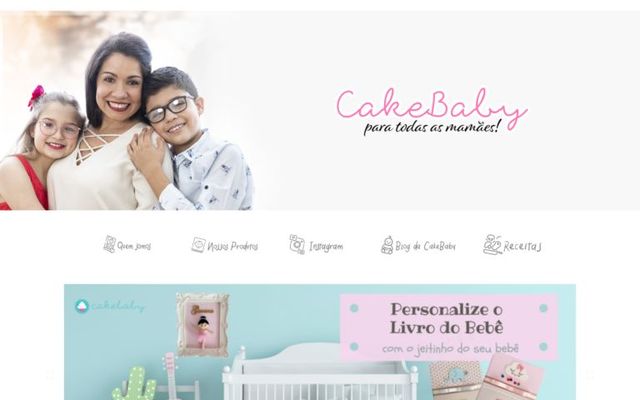 Captura da página inicial de Cake Baby
