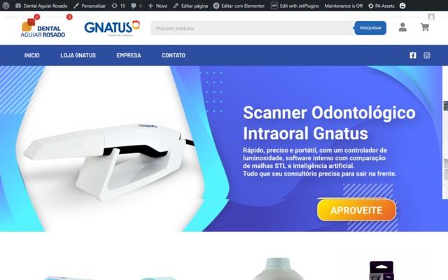 Captura da página inicial de Dental Aguiar Rosado