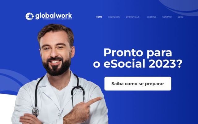 Captura da página inicial de Global Work SSO