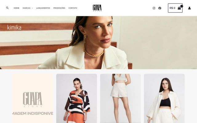 Captura da página inicial de Guapa Brand