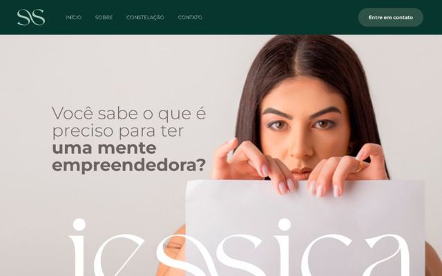 Captura da página inicial de Jéssica Fernandes