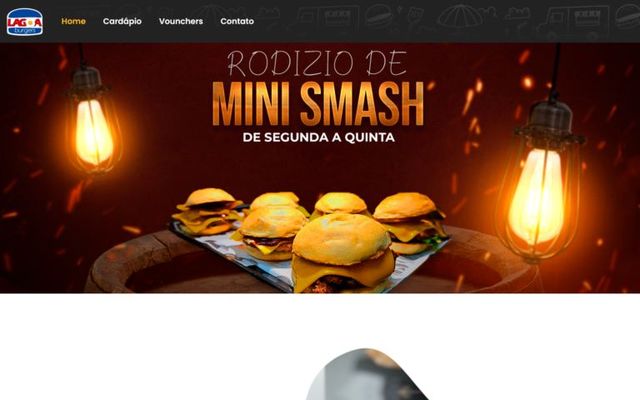 Captura da página inicial de Lagoa Burguers