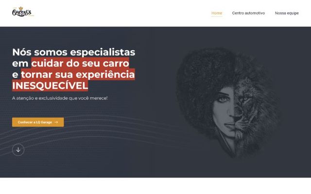 Captura da página inicial de Lion Queens