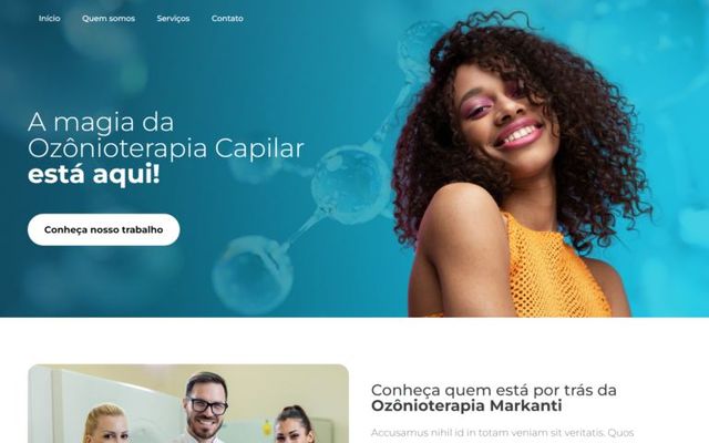 Captura da página inicial de Markanti Ozonioterapia