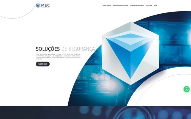 Captura da página inicial de MEC Soluções de Segurança
