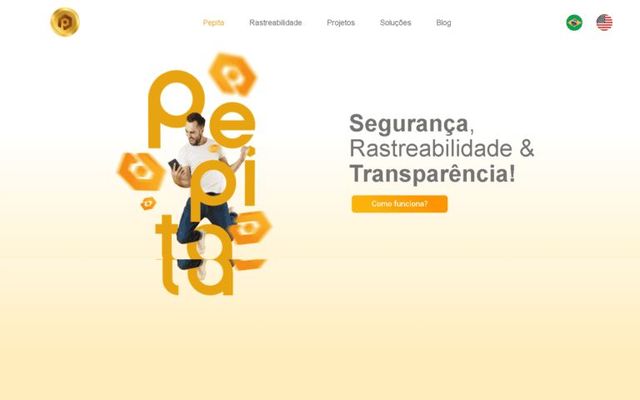 Captura da página inicial de Pepita