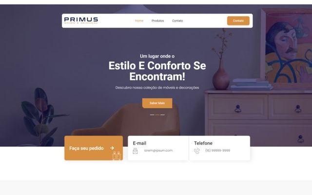 Captura da página inicial de Primus