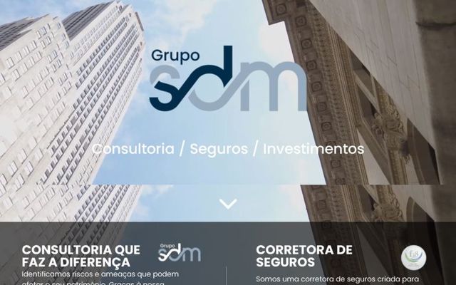 Captura da página inicial de SDM Corretora