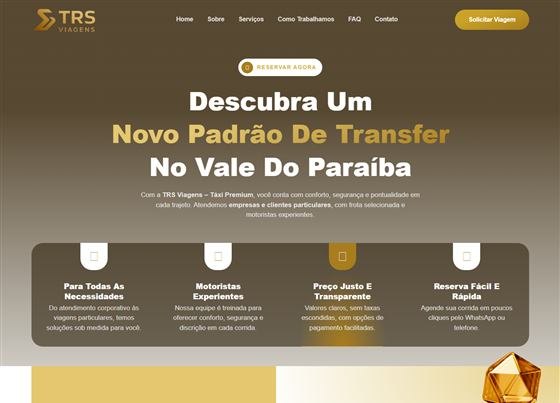 Captura da página inicial de TRS Transporte
